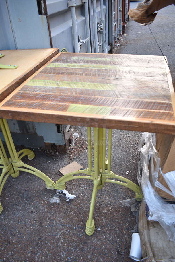 17 Wooden Dining Height Tables on Metal Table Base. 17 Times Your Bid! - Image 2 of 4