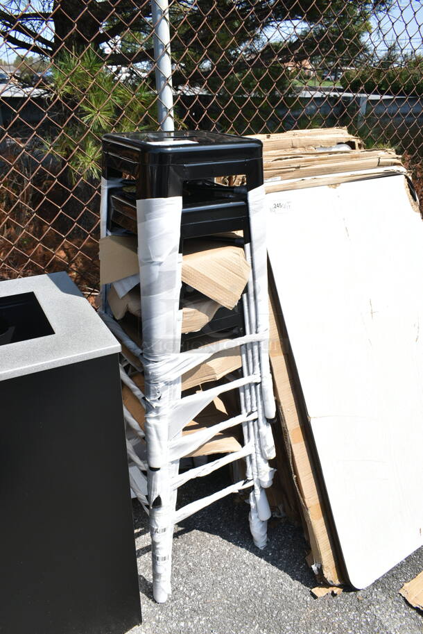 4 BRAND NEW SCRATCH AND DENT! Lancaster Table & Seating 164BMBKLSBLK Alloy Series Onyx Black Outdoor Backless Barstool. 4 Times Your Bid!  - Image 3 of 6