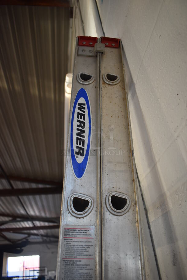 Werner Metal 200 Pound Capacity Straight Ladder. 16x5.5x97 - Image 4 of 5