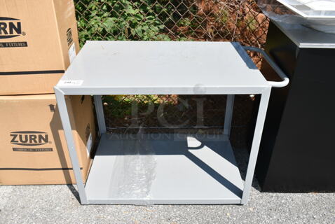BRAND NEW SCRATCH AND DENT! Lavex Gray Metal 2 Tier Cart.