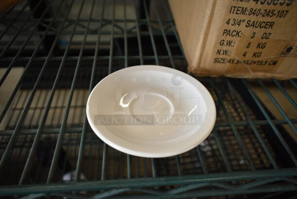4 Boxes of 36 BRAND NEW! Libbey 840-245-107 Porcelana 4 3/4" Bright White Porcelain AD Saucer. 4 Times Your Bid! - Image 3 of 6