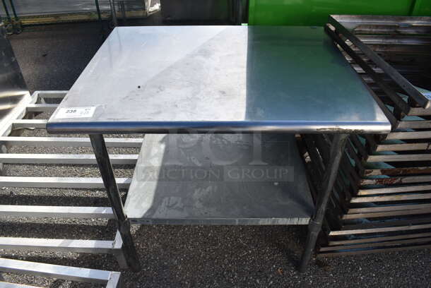 Stainless Steel Table w/ Metal Under Shelf. 36x30x34