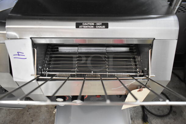 BRAND NEW SCRATCH AND DENT! Hatco TQ-800H Stainless Steel Commercial Countertop Toast Qwik Conveyor Toaster - 3" Opening. 208 Volts, 1 Phase. - Image 3 of 5