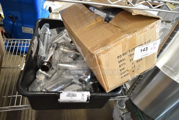 2 Boxes of 25 BRAND NEW SCRATCH AND DENT! BlueFin TB222-150-8B75 1-1/2" x 8" Chrome Dishwasher Tailpiece. 2 Times Your Bid! - Image 2 of 4