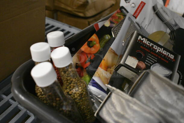 ALL ONE MONEY! BRAND NEW! Lot of Various Items Including Cheese Grater, Measuring Cups and Nutmeg Grate and Shake in Poly Bus Bin! - Image 5 of 6