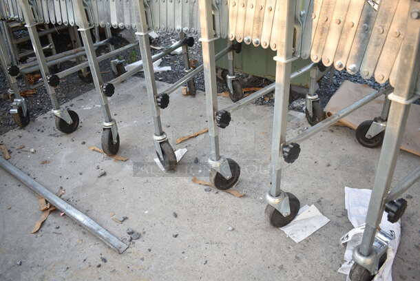 Nestaflex 226 Metal Roller Expandable Conveyor Belt on Commercial Casters.  - Image 3 of 6