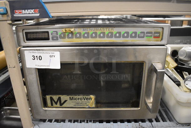 Menumaster Stainless Steel Commercial Countertop Microwave Oven. 16.5x21.5x13.5
