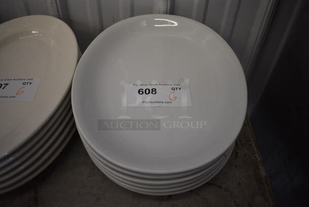 6 White Ceramic Oval Plates. 14.5x10x1. 6 Times Your Bid!
