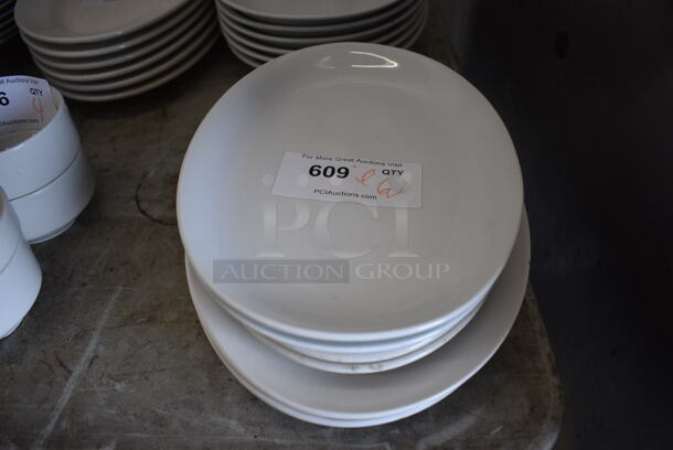 ALL ONE MONEY! Lot of 6 Various White Ceramic Oval Plates. Includes 12.5x9x1