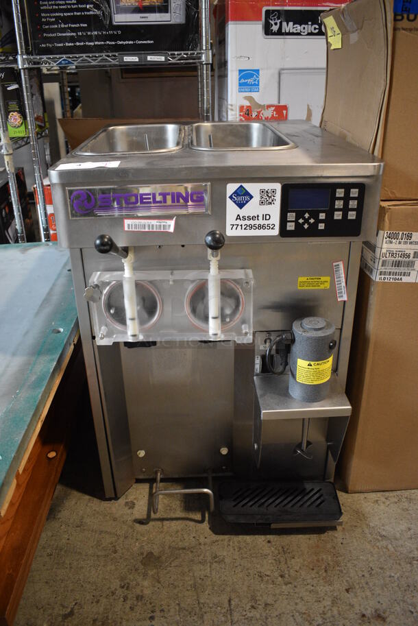 2015 Stoelting SF121-38I2 Stainless Steel Commercial Countertop Air Cooled 2 Flavor w/ Twist Soft Serve Ice Cream Machine. 208-240 Volts, 1 Phase. 22x32x33