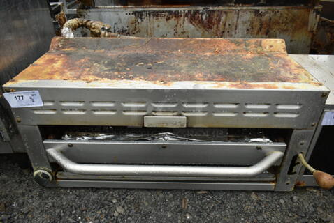 Tri Star Stainless Steel Commercial Natural Gas Powered Cheese Broiler.