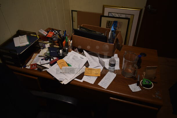 ALL ONE MONEY! ROOM LOT of Desks, Heater, Shelves. Everything Else Shown Is Not Included. BUYER MUST REMOVE. (hallway) - Image 4 of 11