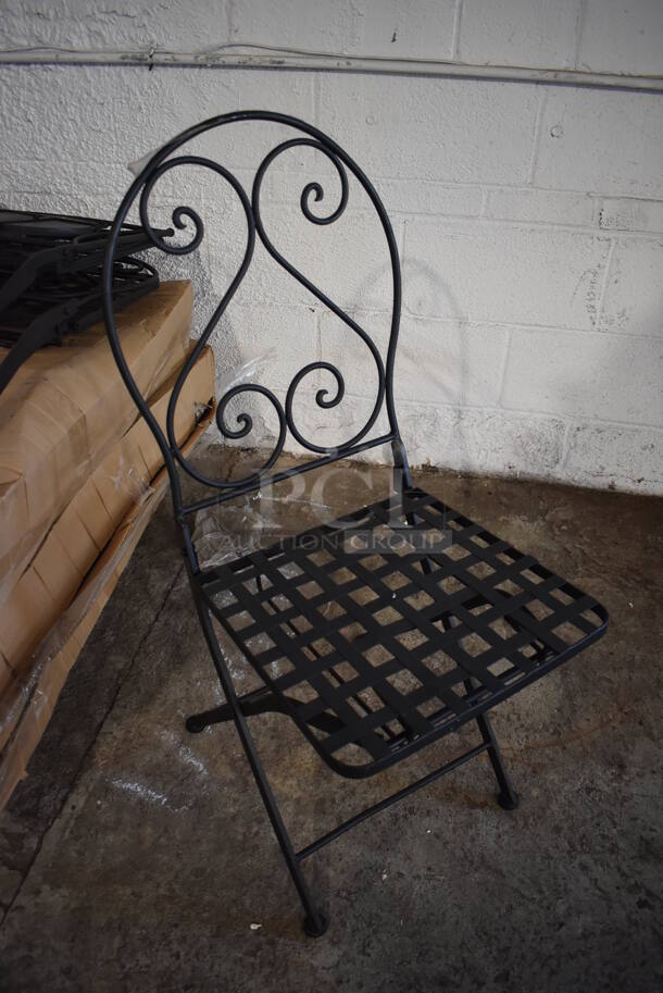 PALLET LOT OF 28 BRAND NEW! Black Metal Mesh Patio Chairs. 15.5x19x35. 28 Times Your Bid! - Image 3 of 5