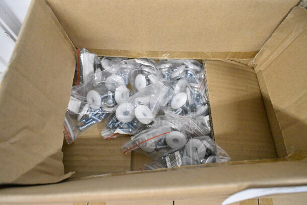 2 Box of 4 BRAND NEW SCRATCH AND DENT! Lancaster Table & Seating 164TS1000 10" Cast Iron Table Base Spider and Box of Various Screws. 2 Times Your Bid!  - Image 5 of 6