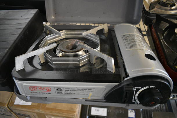 Chef Master Metal Countertop Single Burner Butane Powered Range in Hard Case. 14x12x4.5