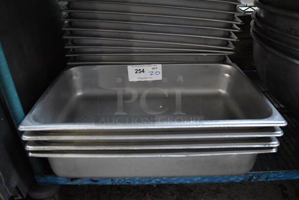 20 Stainless Steel Full Size Drop In Bins. 1/1x4. 20 Times Your Bid!