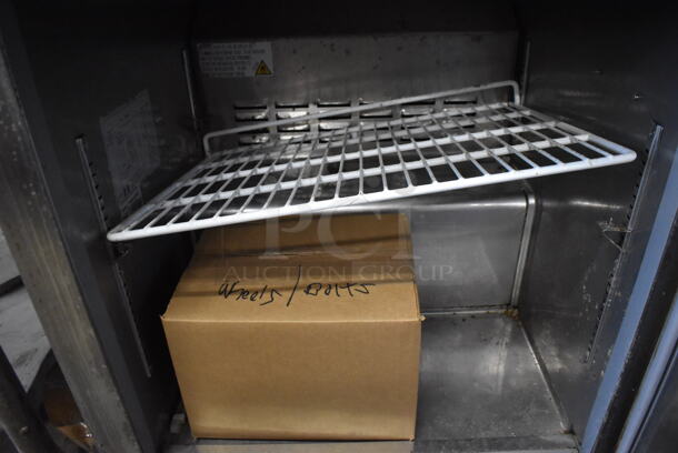 Avantco 178SSWT27RHC Stainless Steel Commercial Single Door Work Top Cooler w/ Back Splash. Comes w/ Commercial Casters. 115 Volts, 1 Phase. 27x30x35. Tested and Powers On But Does Not Get Cold - Image 5 of 6