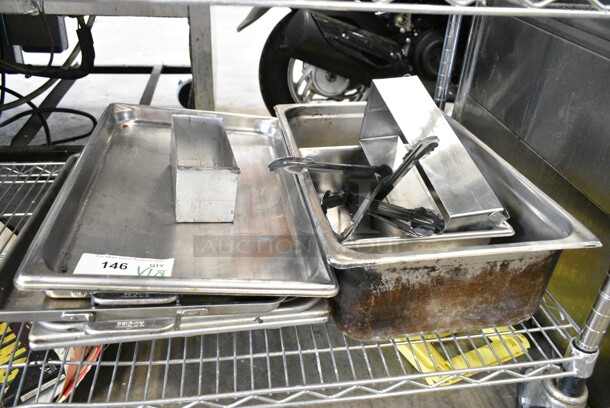 ALL ONE MONEY! Lot of Various Items Including Stainless Steel Drop In Bins and Tongs.  - Image 1 of 7