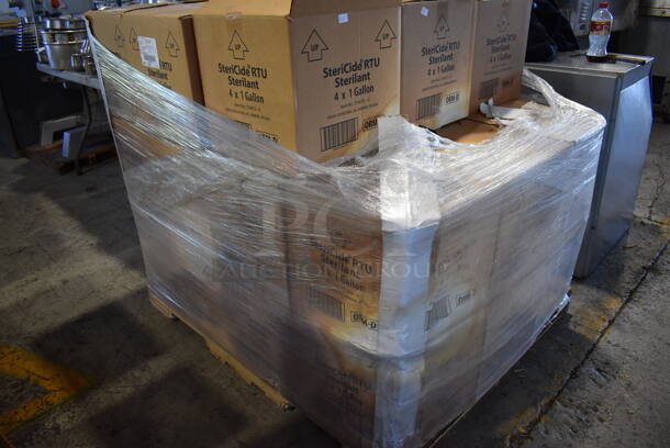 PALLET LOT of 33 BRAND NEW Boxes of 4 Stericide RTU Sterilant Gallon Jugs. Total of 132. 6x6x12. 33 Times Your Bid! - Image 4 of 4