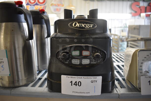 Omega Model BL630 Metal Commercial Countertop Blender Base. 120 Volts, 1 Phase. 8x8x9. Tested and Working!