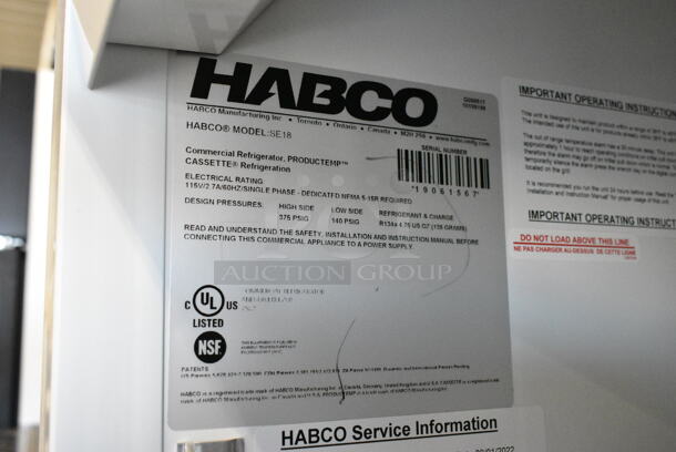 2019 Habco SE18 Metal Commercial Single Door Reach In Cooler Merchandiser w/ Poly Coated Racks. 115 Volts, 1 Phase. Tested and Working! - Image 4 of 4