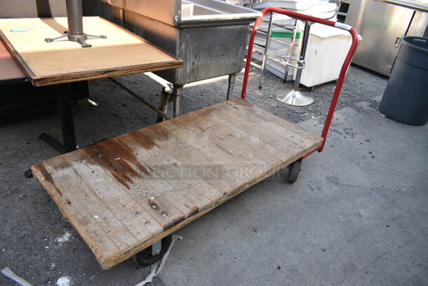 Metal Flat Cart on Casters.  - Image 1 of 6