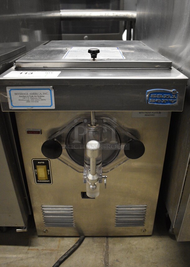 Sani-Serv Model A4071-E Stainless Steel Commercial Countertop Single Flavor Soft Serve Ice Cream Machine. 115 Volts, 1 Phase. 14x24x21