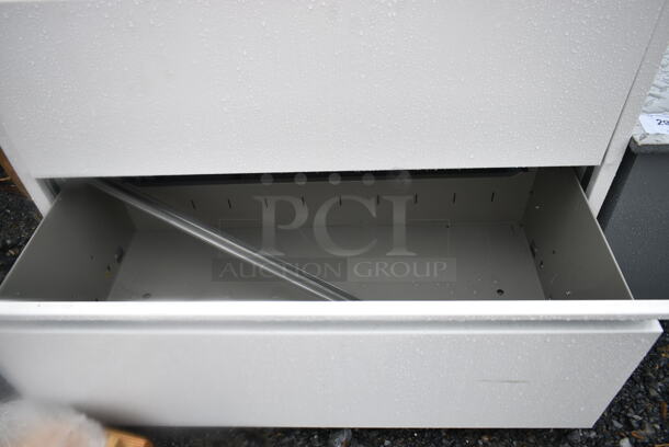 BRAND NEW SCRATCH AND DENT! White Metal 2 Drawer Filing Cabinet.  - Image 4 of 6