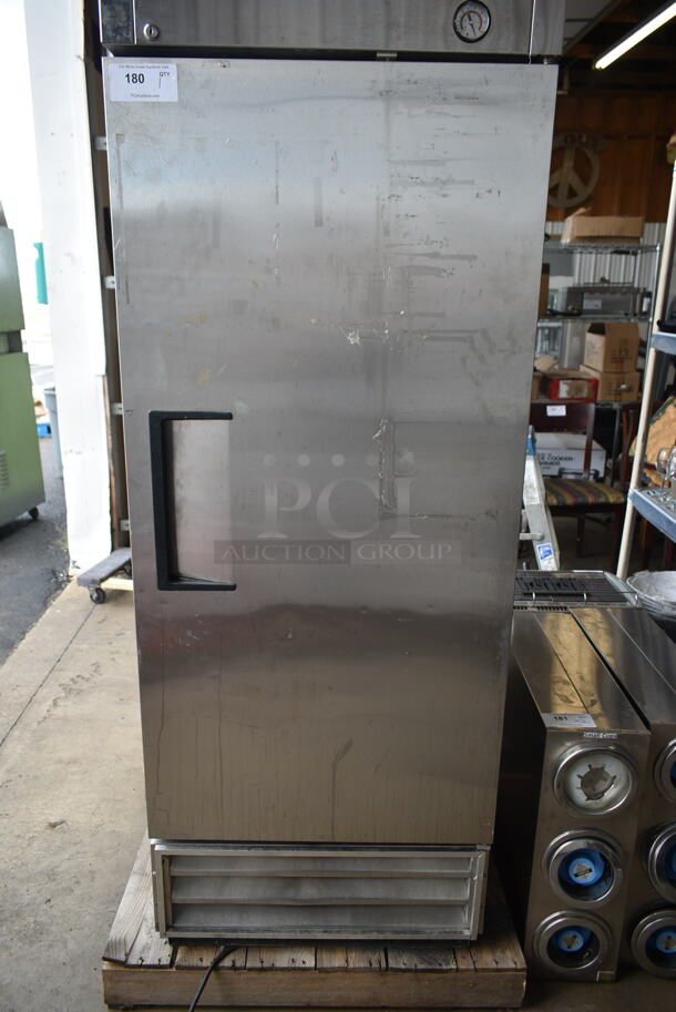 True T-19 Stainless Steel Commercial Single Door Reach In Cooler w/ Poly Coated Racks and Commercial Casters. 115 Volts, 1 Phase. Tested and Powers On But Does Not Get Cold - Image 5 of 8
