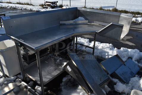 Stainless Steel Commercial L Shaped Left Side Clean Side Dishwasher Table.