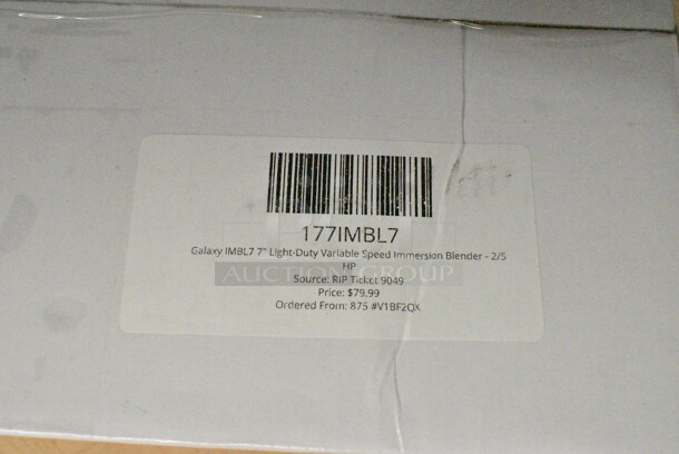 BRAND NEW SCRATCH AND DENT! Avantco 177IMBL7 7" Light-Duty Variable Speed Immersion Blender - 2/5 HP. 120 Volts, 1 Phase. Tested and Working! - Image 3 of 4