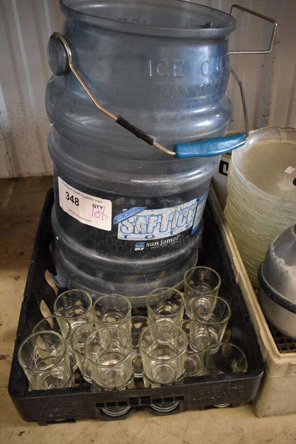 ALL ONE MONEY! Lot of Various Items Including San Jamar Blue Poly Ice Bucket and Poly Bins - Image 2 of 4