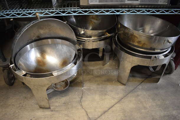 6 Metal Chafing Dishes w/ Lids. No Drop Ins. 18x17x19. 6 Times Your Bid! - Image 2 of 4