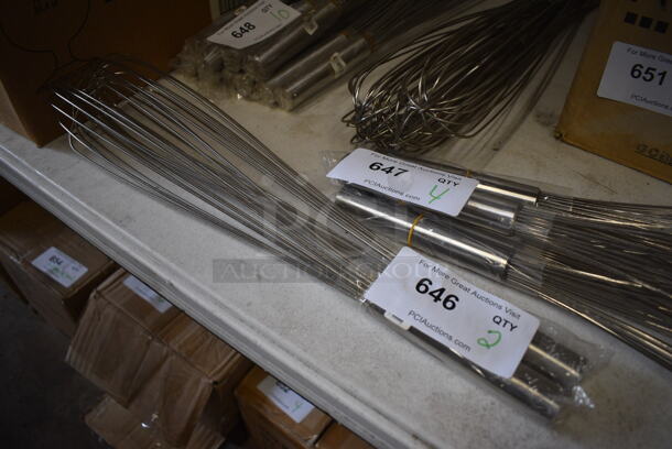 2 BRAND NEW! Stainless Steel Whisks. 19.5