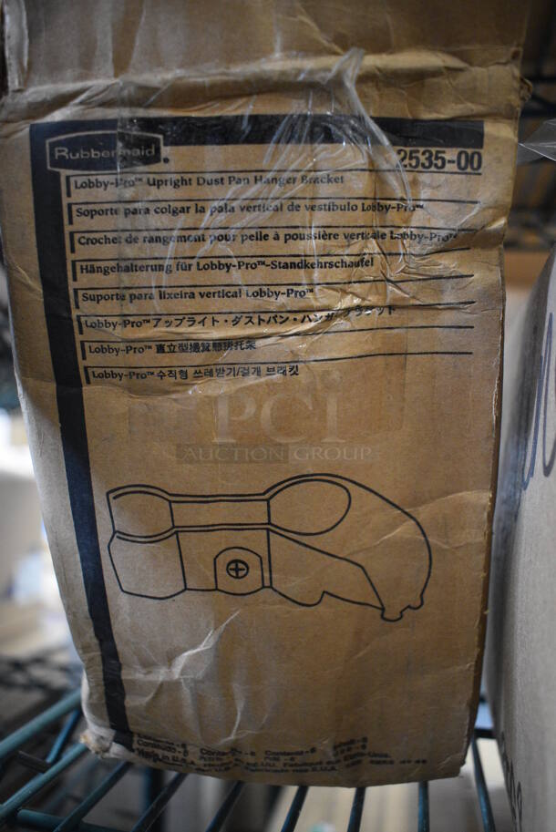 ALL ONE MONEY! Lot of 6 BRAND NEW IN BOX! Rubbermaid Lobby Pro Upright Dust Pan Hanger Bracket. 4x2x1 - Image 3 of 3