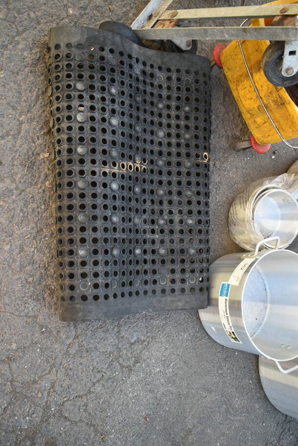 ALL ONE MONEY! Lot of Yellow Poly Mop Bucket, Black Anti Fatigue Floor Mat and Metal Dolly - Image 2 of 5