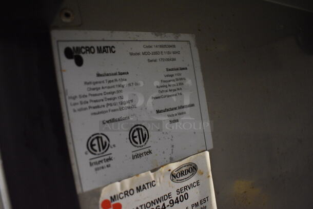 Micro Matic Model MDD-23SD E Stainless Steel Commercial Kegerator Cooler on Commercial Casters. 115 Volts, 1 Phase. 25x30x39.5. Tested and Working! - Image 5 of 5