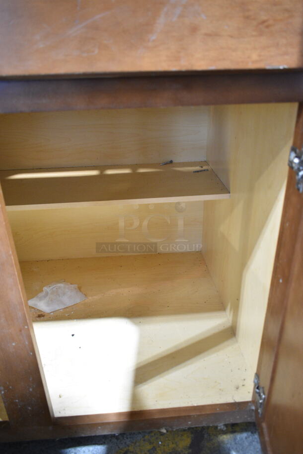 4 Wood Pattern Counters; 2 Single Door/Drawer and 2 Double Door/Drawer. No Countertops. 4 Times Your Bid!  - Image 10 of 12