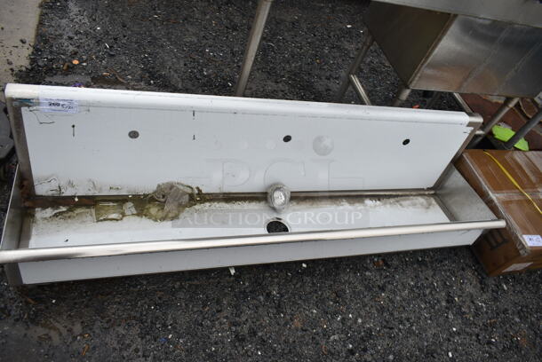 BRAND NEW SCRATCH AND DENT! Stainless Steel Commercial Wall Mount Multi Station Hand Sink. Does Not Come w/ Faucets.  - Image 2 of 5
