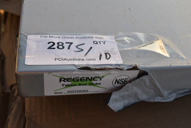 BRAND NEW SCRATCH AND DENT! Regency 600T2436G 24" x 36" 18-Gauge 304 Stainless Steel Commercial Work Table with Galvanized Legs and Undershelf - Image 2 of 2