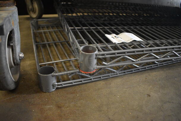 ALL ONE MONEY! Lot of 3 Gray Finish Metro Style Shelves! 36x24x1.5 - Image 2 of 3