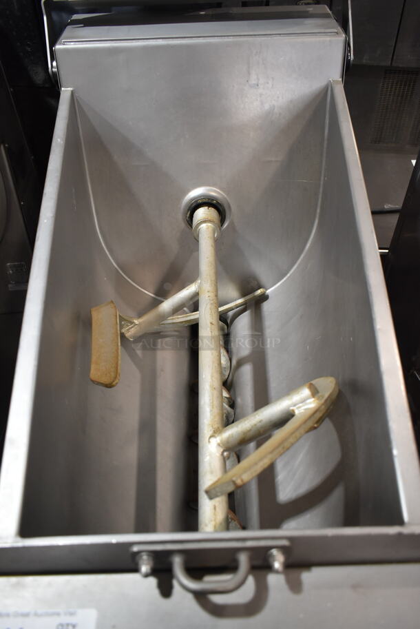 2017 Hobart MG2032 Metal Commercial Floor Style Electric Powered Meat Mixer Grinder w/ Foot Pedal on Commercial Casters. 208 Volts, 3 Phase. Tested and Working! - Image 6 of 8
