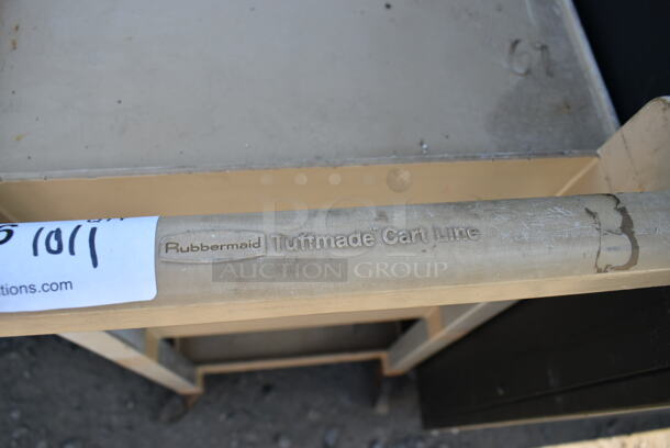 Rubbermaid Tan Poly 3 Tier Cart on Commercial Casters.  - Image 6 of 6