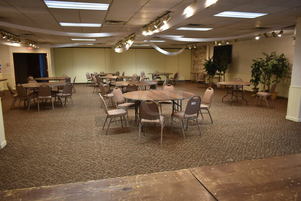 43 Metal Stackable Banquet Dining Height Chairs. 43 Times Your Bid! BUYER MUST REMOVE. (ballroom #2) - Image 1 of 4