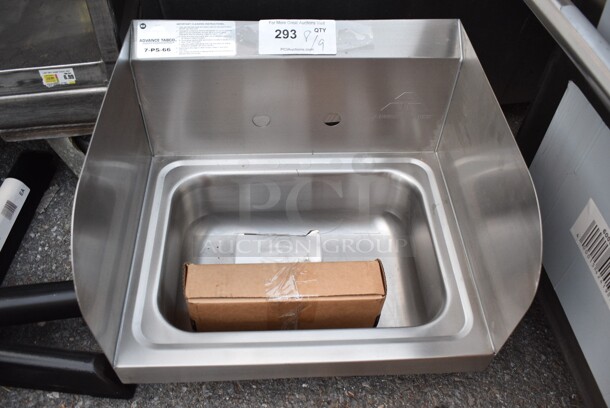 BRAND NEW SCRATCH AND DENT! Advance Tabco 7-PS-66 Hand Sink with Splash Mounted Gooseneck Faucet and Side Splash Guards - 17 1/4" - Image 2 of 5