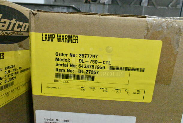 3 BRAND NEW IN BOX! Items; 1 Hatco DL-725-CTL Heat Lamp and 2 Hatco DL-750-CTL Heat Lamp. 120 Volts, 1 Phase. 3 Times Your Bid!  - Image 5 of 5