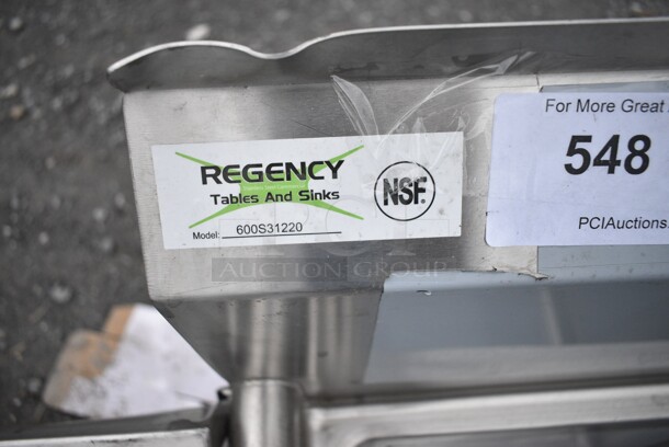 BRAND NEW SCRATCH AND DENT! Regency 600S31220  45" 16-Gauge Stainless Steel Three Compartment Commercial Sink - 12" x 20" x 12" Bowls. No Legs. - Image 7 of 7