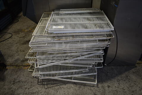 ALL ONE MONEY! Lot of Approximately 23 Poly Coated Racks.