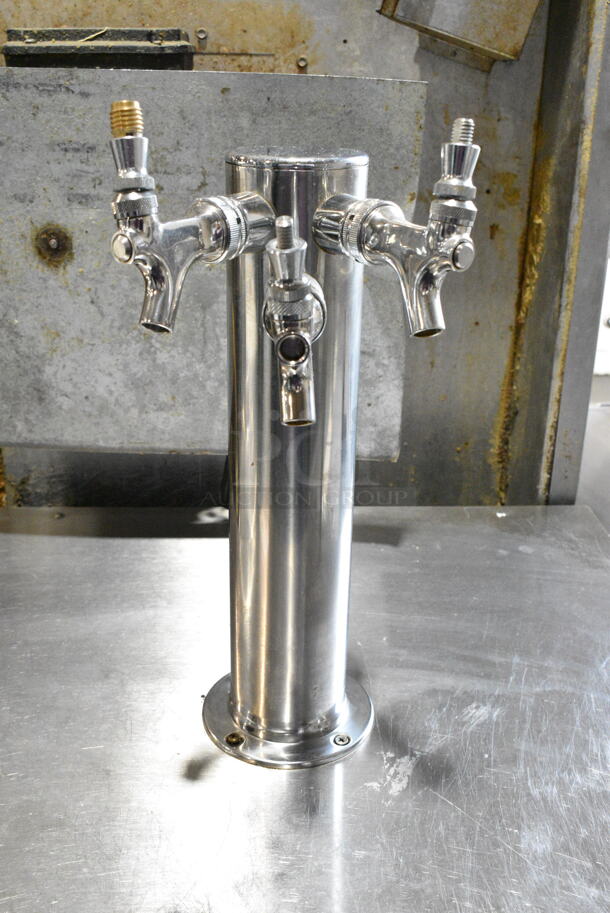 BR7001SS Stainless Steel Commercial Direct Draw Kegerator w/ 3 Head Beer Tower on Commercial Casters. 115 Volts, 1 Phase. Tested and Working! - Image 3 of 4