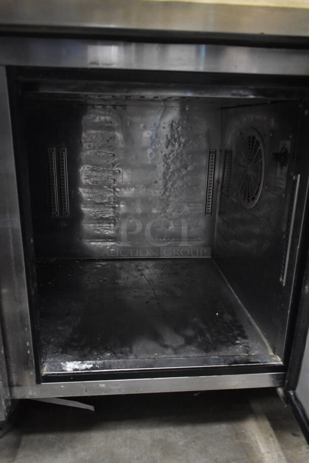Turbo Air TPR-93SD Stainless Steel Commercial Pizza Prep Table w/ Over Shelf on Commercial Casters. 115 Volts, 1 Phase. Tested and Working! - Image 10 of 11